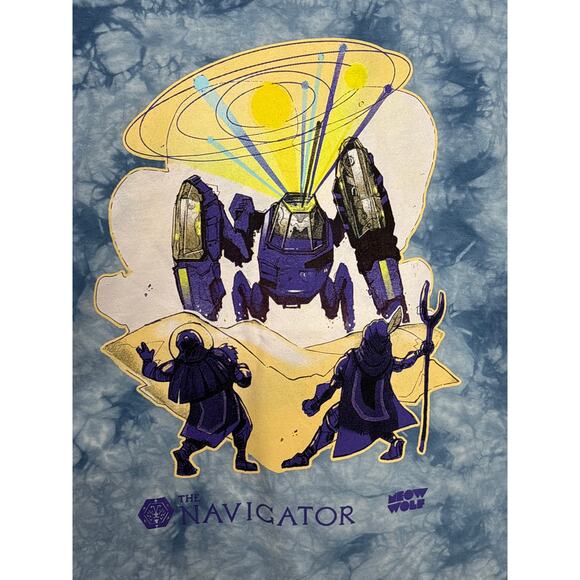 Meow Wolf The Navigator Blue Tie Dye Graphic Tee XL - Picture 3 of 4